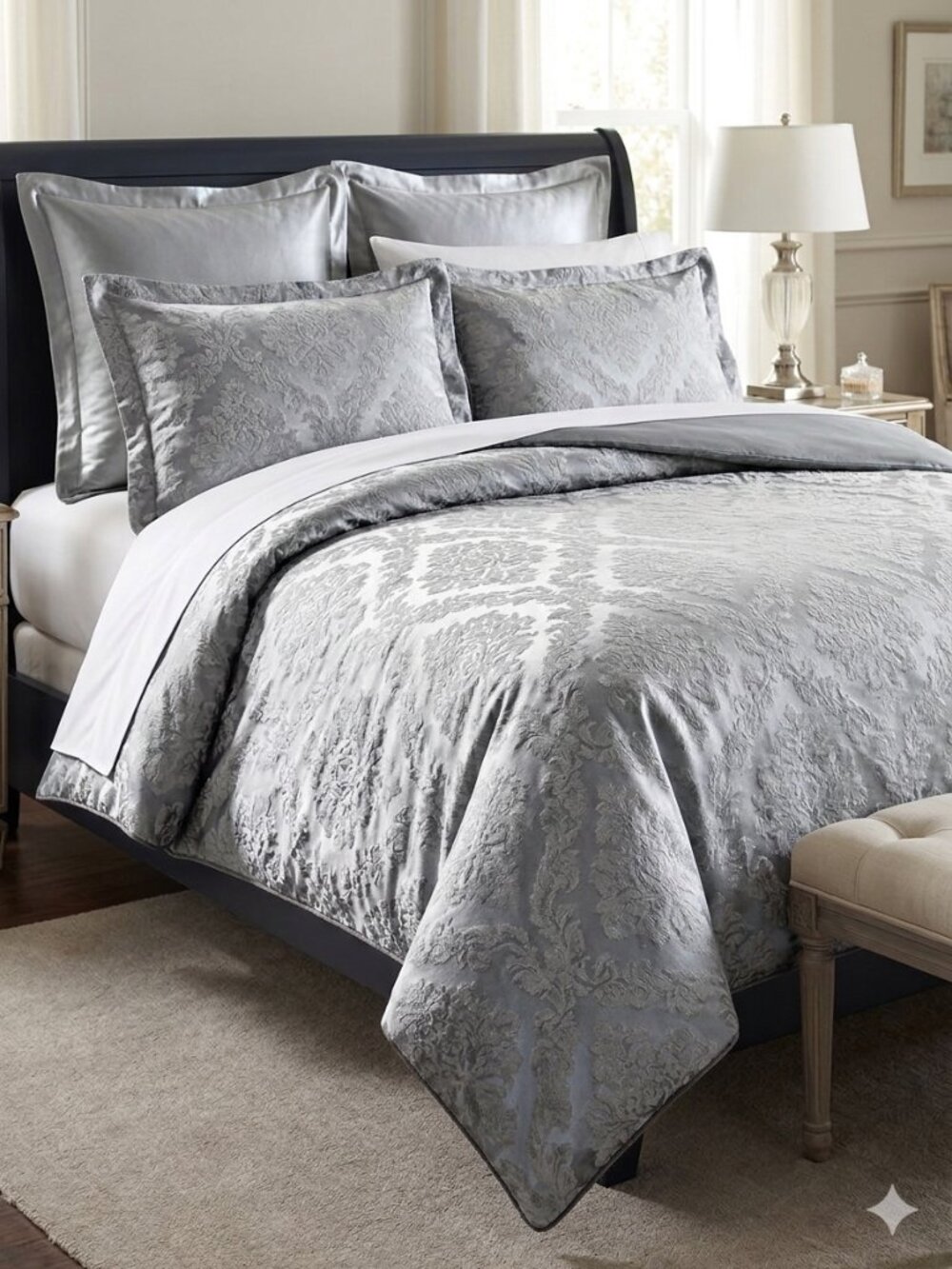 Luxury Macy's Hotel Collection Silver Queen Duvet